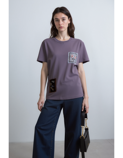 Camila Embroidered Patch OverSized T-Shirt