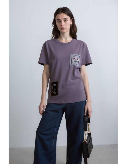 Camila Embroidered Patch OverSized T-Shirt